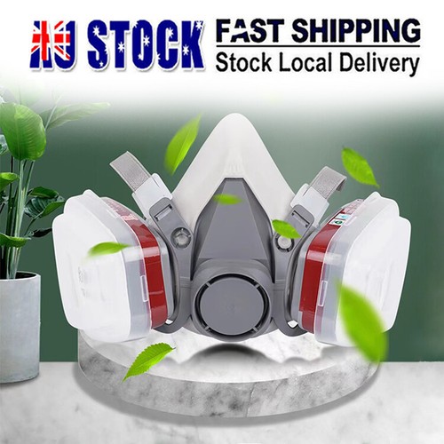 7 IN 1 Gas Mask Full Face Respirator Paint Spray Chemical Facepiece Safety NEW - Picture 2 of 17