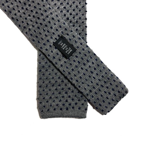 Gray Polka-Dot Wool Knitted Tie (Handmade in Italy) - Picture 4 of 4