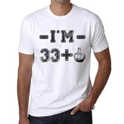 ULTRABASIC Herren T-Shirt 34 Jahre Ich bin 33 + Ein Major 34 Years I'm 33 + A