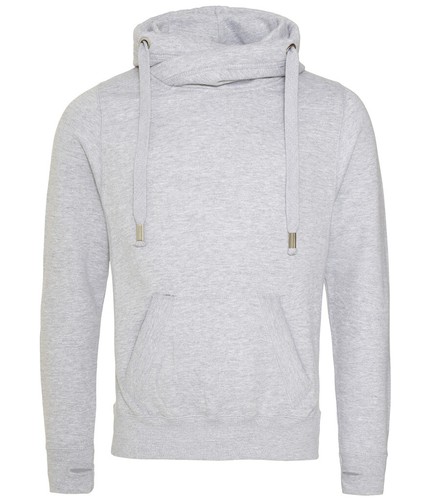 Just Hoods Womens Mens Unisex Cosy Snug Warm Cross Neck Hoodie Hooded Sweatshirt - Picture 6 of 9