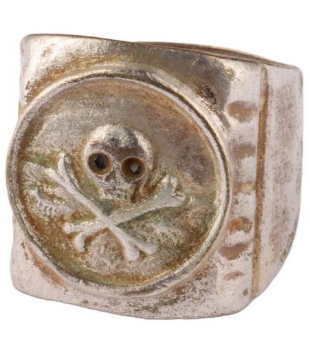 Skull Bones Ring Gothic brutal WW1 Death head WWI Skeleton WWII Signet Goth WW2 - Picture 3 of 15