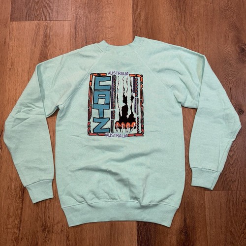 Vtg 80s Sweatshirt Catz Australia Shirt Crew Neck Surf Skate USA NOS Youth XL - Picture 9 of 12