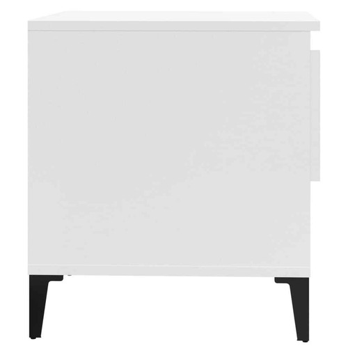 NNEVL Side Tables 2 pcs High Gloss White 50x46x50 cm Engineered Wood - Picture 9 of 11