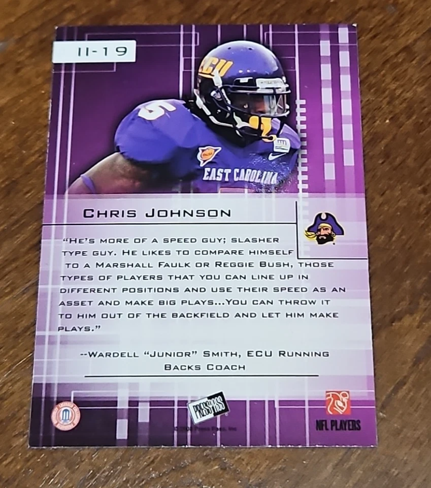 Press Pass SE #II-19 2008 Chris Johnson Insider Insight Foto 2 de 2