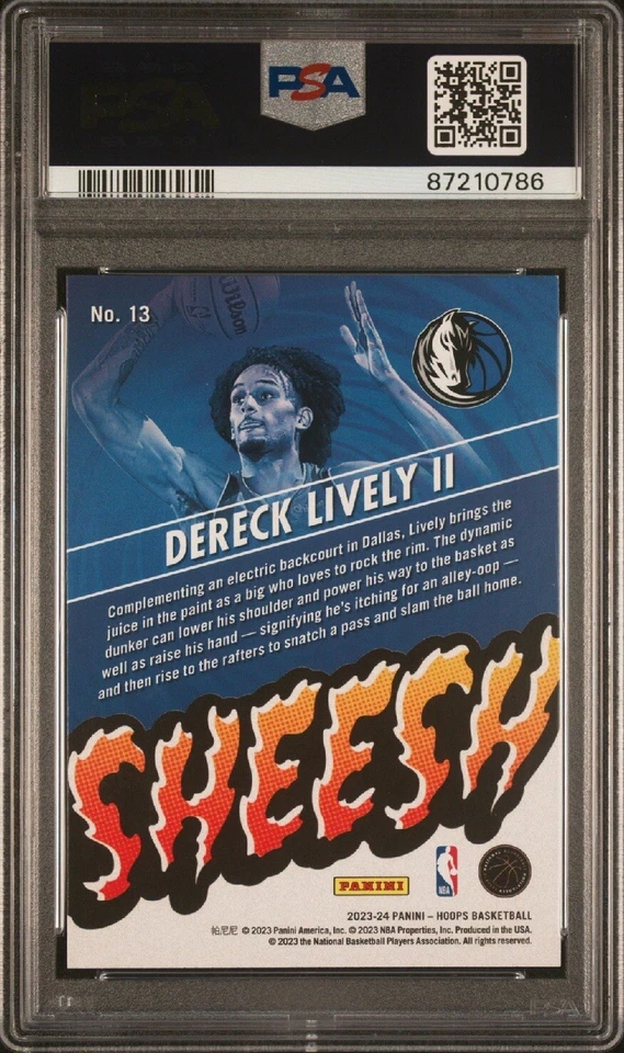 DERECK LIVELY II ROOKIE RC 2023 NBA HOOPS SHEESH 13 PSA 9 DALLAS MAVERICKS - Image 2 of 3