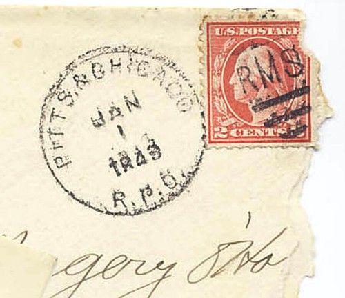 US 1917 Pennsylvania Railroad Manhattan Ltd RPO Cover PITTS & CHICAGO w Letter - Picture 2 of 3