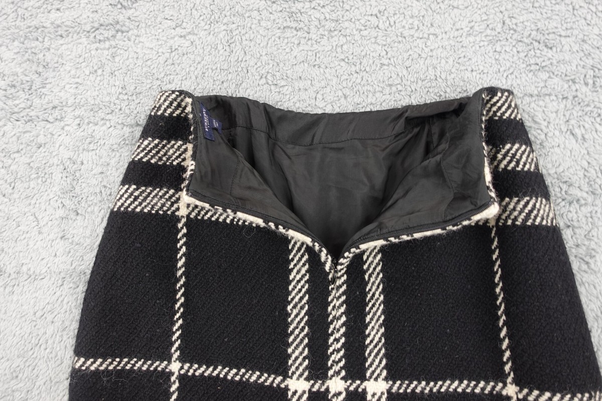 Burberry London Mini Skirt Womens Black 8 Nova Check Plaid