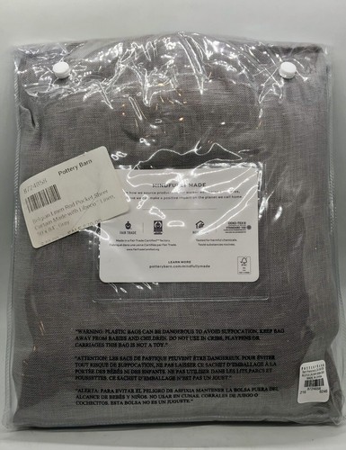 NWT Pottery Barn Belgian Linen Rod Pocket Sheer Curtain Libeco™, 50 x 84” GRAY - Picture 9 of 9
