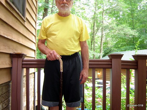 old WALKING STICK/CANE Pine-branch-handle,vintage shaft made on 4th of July~gift - Picture 7 of 9