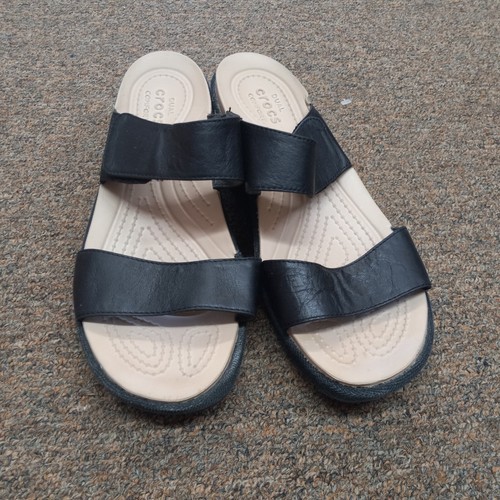 Crocs womens black wedge sandals size 8