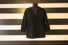 Puma Women  s Black Hoodie Jumper Long Sleeve Cotton Blend Size L