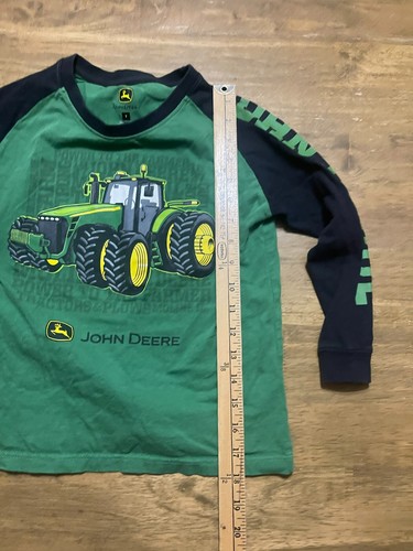 John Deere Shirt, Boy's Size 7, Green Black, Tractor, Long Sleeve - Picture 7 of 11