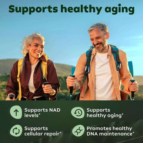 2X NAD+ Supplement for Anti Aging Energy Focus Nicotinamide Riboside Resveratrol - Picture 8 of 17
