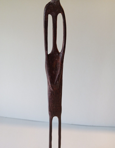 Vintage Elongated Iron Highly Detailed Tribal Man Figure African 12.25" Tall - Picture 3 of 13