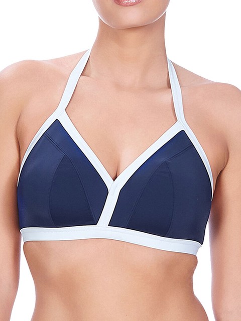 navy blue triangle bikini top