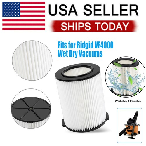 VF4000 Replacement RIDGID Wet/Dry Washable Vacuum Garage Shop Vac Pleated Filter