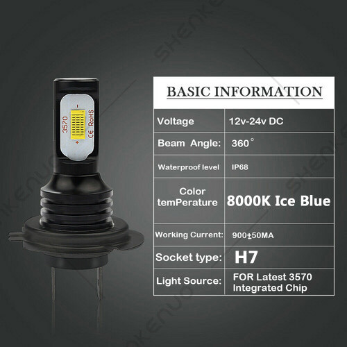For Mercedes-Benz C250 C300 C350 8000K H7 LED Headlights High-Low Beam Bulbs 2pc - Bild 6 von 12