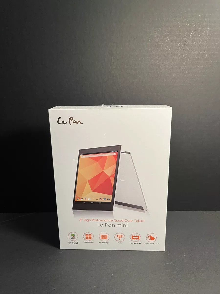 Le Pan Mini II 8GB, High Perf. Wi-Fi, Silver, Complete Bundle Quad Core Tablet