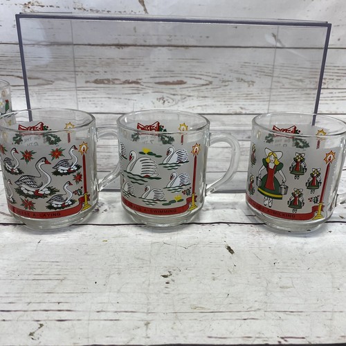 Vintage 12 Days of Christmas Henkel Tassen Gläser Set 1997 Missing Day 5 - Bild 4 von 9