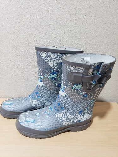Western Chief rain boots women Patchwork Mid Grey Pattern Size 6 - Picture 3 of 12