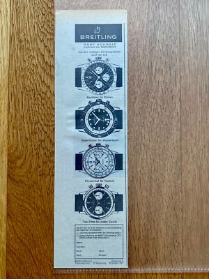 1965 Breitling Navitimer Top-Time Chronomat Original Vintage Watch Ad Werbung