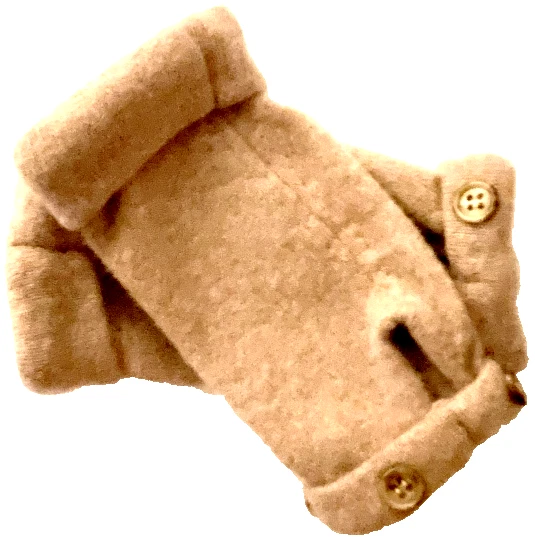 GUANTES SIN DEDOS MARRÓN TOSTADO 100% CACHEMIR TALLA ÚNICA S - M - L OS CALENTADORES DE BRAZOS PUÑO Foto 2 de 2