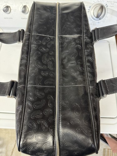 Jack Spade Small Eaton Duffle NYRU1829 Embossed Paisley Black NWT - Picture 5 of 9