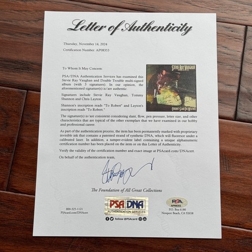 STEVIE RAY VAUGHAN * PSA * Autograph WEATHER LP Album Signed w/ Double Trouble - Picture 3 of 12