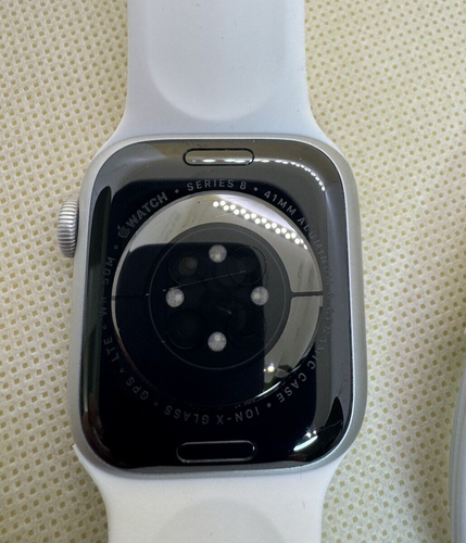 Apple Watch Series 8 41mm MP4F3LL/A WIFI & Cellular ALM CASE WHT SPORT BAND-AW28 - Picture 3 of 9