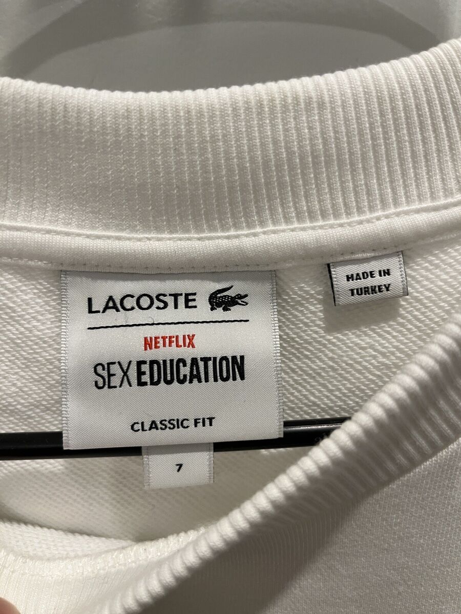 Lacoste x Netflix Sex Education Sweatshirt, Sz 7 organic Lacoste x Netflix Sex Education Sweatshirt, Sz 7 organic