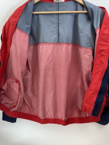 Vintage Tourney Nylon -Windbreaker Jacket Golf Large Red White Blue zipper - Picture 5 of 6