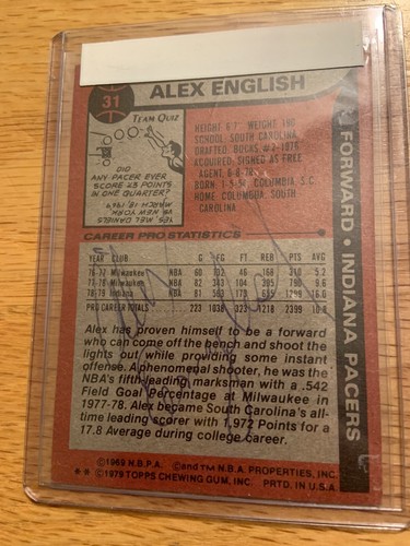 Alex English 1979 Topps #31 Rookie Signed Auto Guaranteed Authentic!!! - Bild 2 von 2