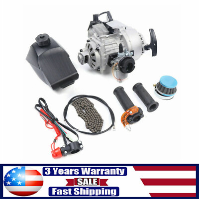 49CC 2Stroke Engine Motor Kit w/Fuel Tank Single Cylinder for Mini Dirt Bike ATV