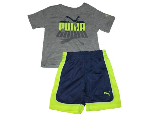 Juego de pantalones cortos y camisa para bebés PUMA para niños, juego de pantalones cortos para bebés PUMA nuevos con etiquetas - Imagen 6 de 12