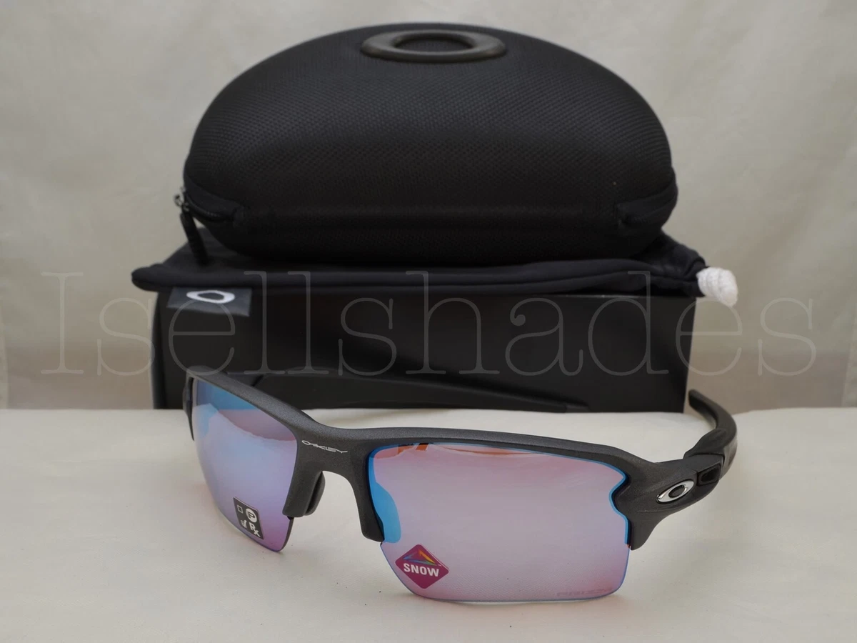 Lunettes de soleil Oakley Flak Jacket Steel Gris Mat Prizm Snow OO9188 G8  59-12 Large Miroirs - Vipoptic