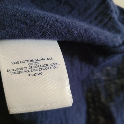 Lands End Plus Navy Smocked Stretch Casual Cotton Coastal Maxi Dress XL/18 - Imagen 3 de 5