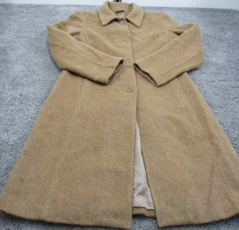 Seduce Great/Over Coat 14 Long Length Lined Button Up Mohair Wool Blend