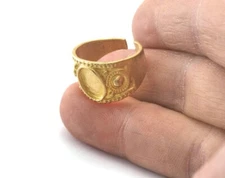 Ring Adjustable Ring Bezel Raw brass (16.5mm 6US inner size - Adjustable ) 2545