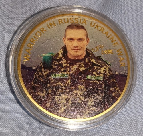 Guante cinturón boxeador soldado de la guerra ruso firma moneda oro Usyk EE. UU. - Imagen 10 de 22