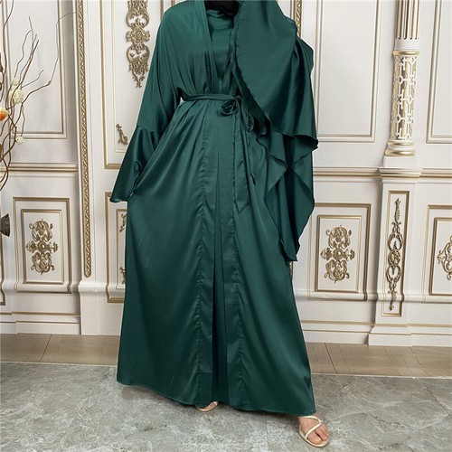 Dubai Women Abaya Kaftan Dress Ramadan Muslim Open Cardigan Dress Robe Islamic - Bild 17 von 46