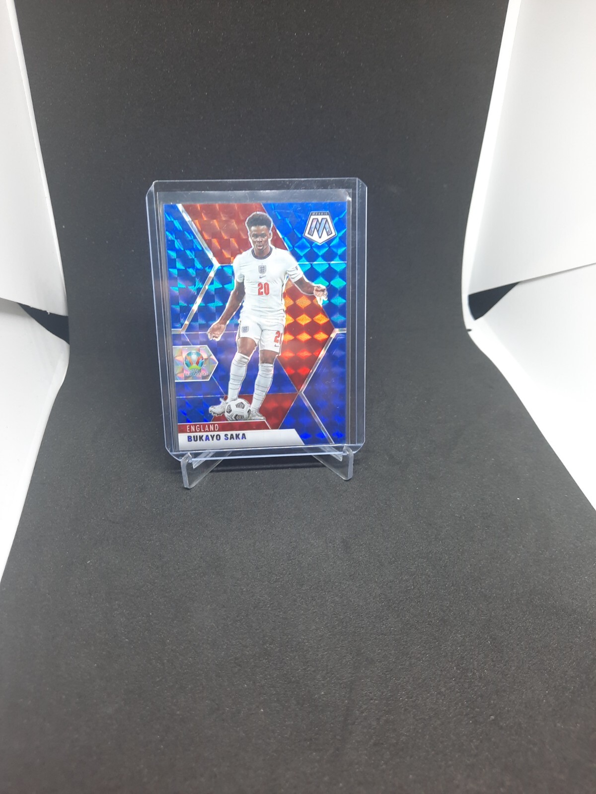 2021 Panini Mosaic UEFA Euro Soccer Bukayo Saka Blue Mosaic /99 #106 RC Rookie