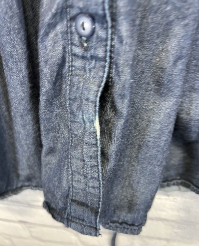 Women's Miley Cyrus Maxazria Long Sleeve Button Up Top - Indigo - Size XL  - Picture 6 of 11