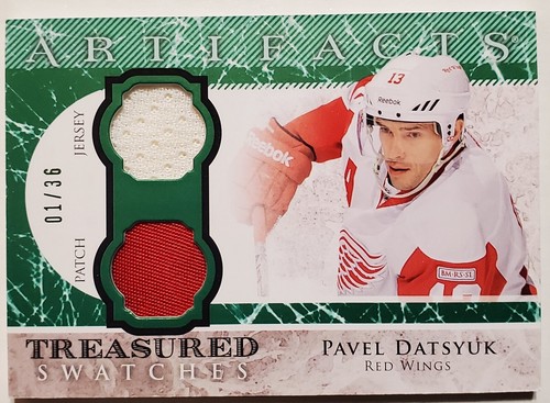 2012-13 Pavel Datsyuk GU 1/36! Jersey Patch Card Wings Treasured Swatches #TS-PD - Picture 2 of 4
