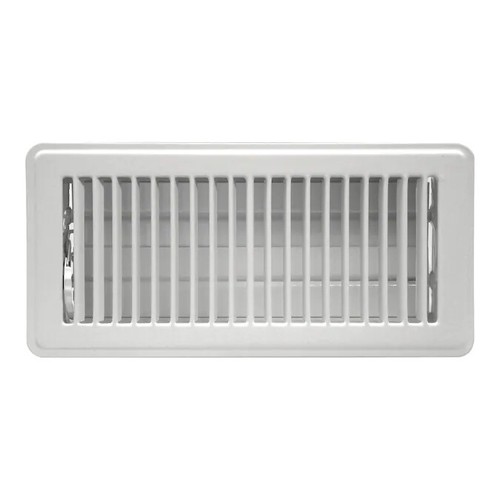 Registro de piso de acero Accord Ventilation 6 pulgadas x 10 pulgadas blanco clásico estampado - Imagen 1 de 2