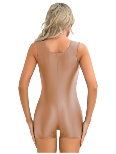 Damen Body ÖL Glanz Kurz Overall Einteiler Bodysuit Fitness Sportbody Jumpsuit - Bild 86 von 111