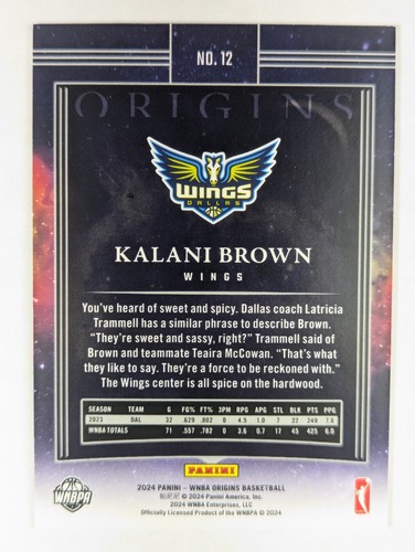 2024 Panini Origins WNBA #12 Kalani Brown - Picture 2 of 2