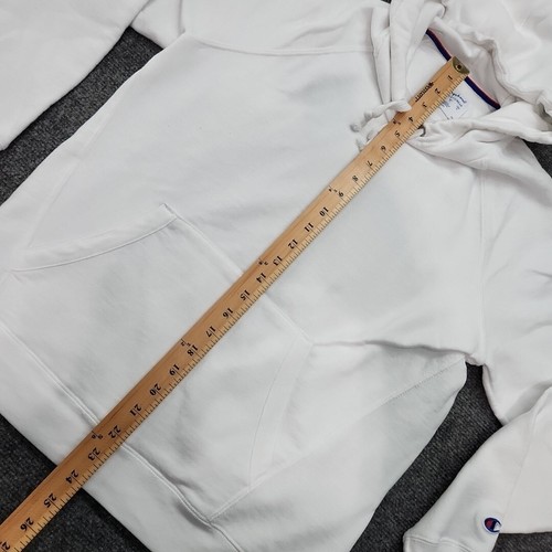 Champion Sweater Men M Plain White Pullover Hoodie Sweatshirt AW964H - Bild 6 von 12