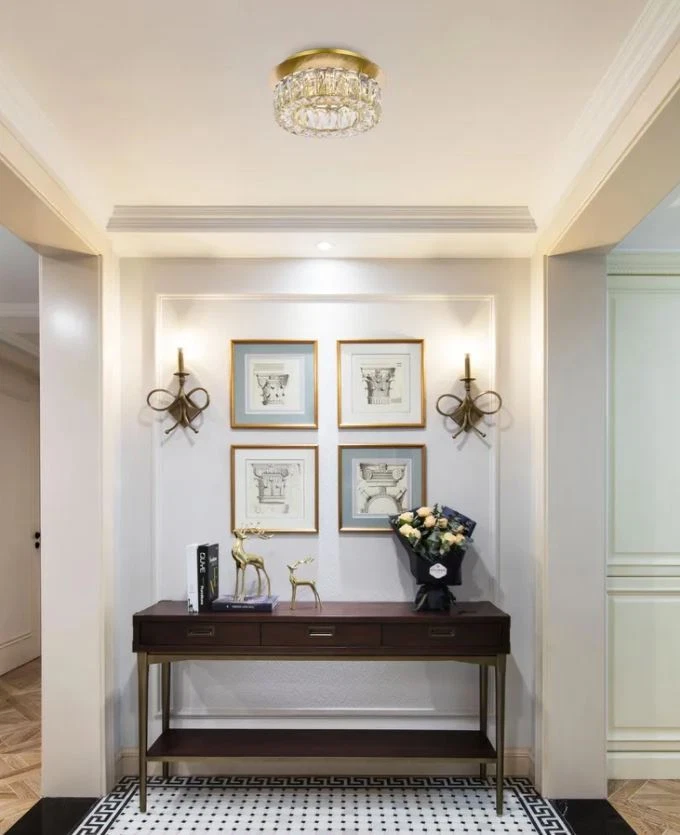 Lámpara de araña de cristal de montaje empotrado para comedor lámpara LED iluminación de cocina Foto 2 de 4