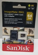 SanDisk 64GB ImageMate PRO microSDXC UHS-1 Memory Card with adapter