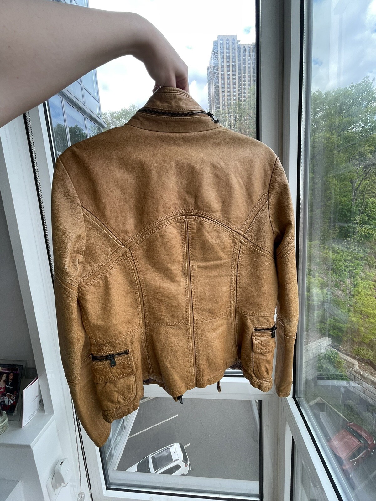 Vintage Jakett New York Genuine Leather Motorcycle Jacket. Sexy